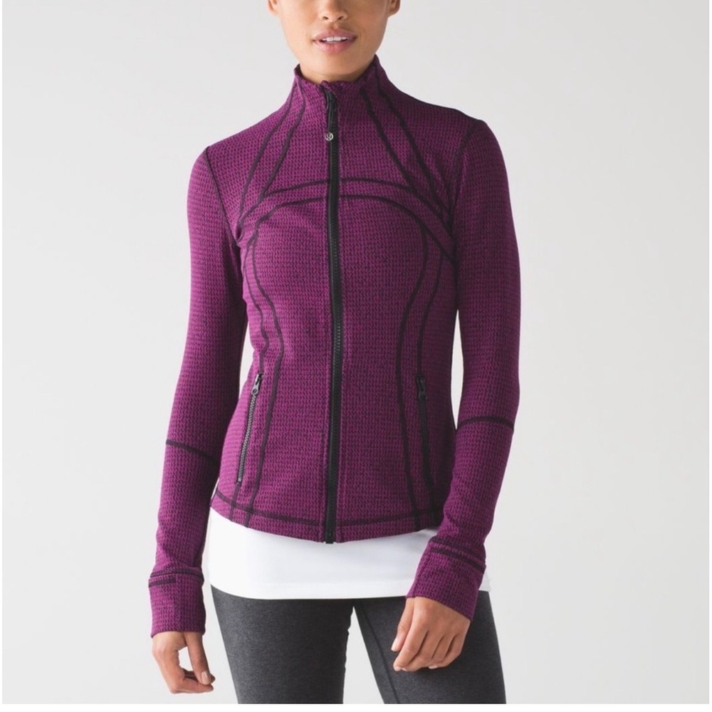 Lululemon Define Jacket Purple Black Space Dye Full Zip Activewear Size 6